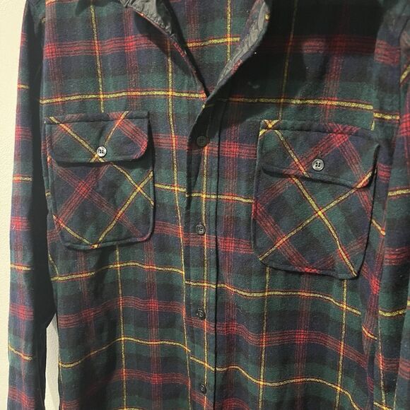 Pendleton Virgin Wool Button Up Men’s Medium Tartan Plaid Shirt Board 70s 80s - Picture 4 of 9